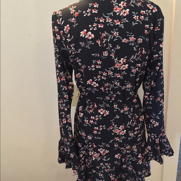 💀🆕Navy Blue Floral Dress🔷 M - Picture 4 of 5